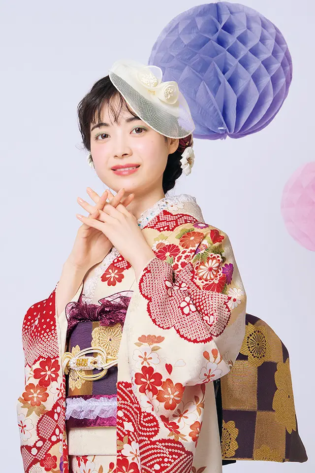 【semiさま専用】振袖　フルセット378　5点セット　正絹 すべて正絹 くすみカラー古典 淡い色/薄グレー/ニュアンスカラー 牡丹柄 綺麗な